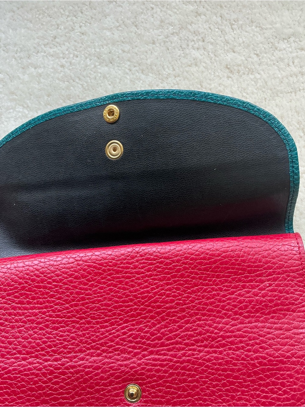 VINTAGE DESIGNER GIEFFE MULTI POCKET PEBBLED TRAVEL ENVELOPE WALLET - Picture 11 of 16